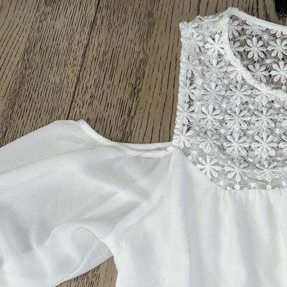 Charming Charlie Cold Shoulder White Lace Blouse - Picture 6 of 6